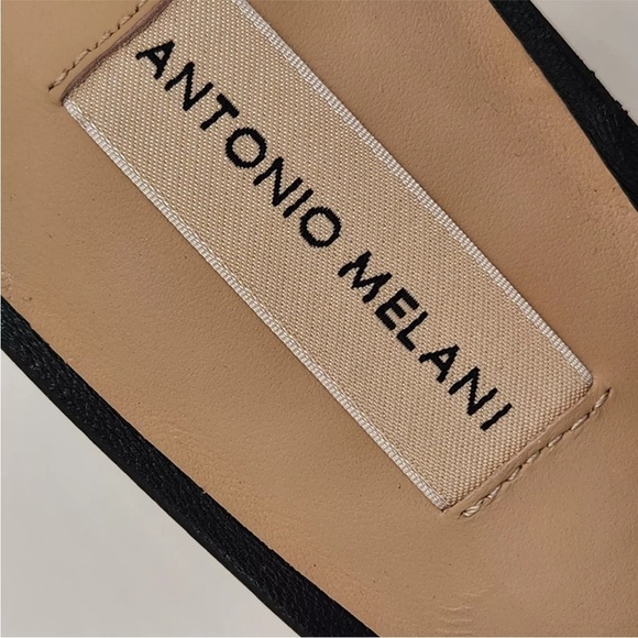 Antonio Melani Bree Tubular Black Slip On Block Heel Open Toe Sandals Size 9.5 - Picture 9 of 15